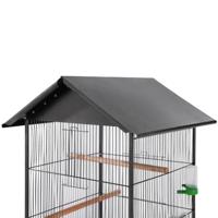 VidaXL Vogelkooi met dak staal zwart 66x66x155 cm - thumbnail
