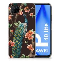 Huawei P40 Lite | TPU Hoesje | Pauw met Bloemen - thumbnail
