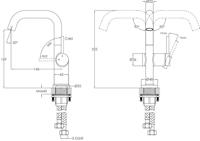 Ben Navan industriële wastafelkraan chroom - thumbnail