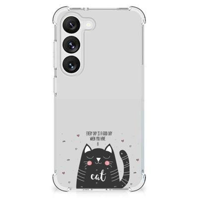 Samsung Galaxy S23 Stevig | Bumper Hoesje | Cat Good Day