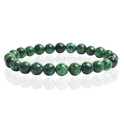 Natuursteen Armband met 8mm Kralen Memphis - Green Black Jade