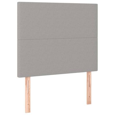 Boxspring met matras stof lichtgrijs 140x200 cm - thumbnail