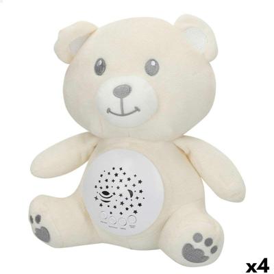 Knuffel met LED Projector Colorbaby Pluche Plastic 20 x 25 x 12 cm (4 Stuks)