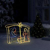 VidaXL Kerstdecoratie kerststal 240 led&apos;s 116x41x87 cm - thumbnail
