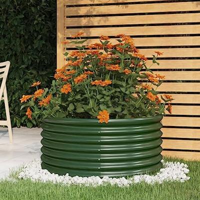VidaXL Plantenbak 80x80x36 cm gegalvaniseerd staal groen
