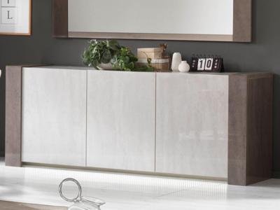 Dressoir EVOLY 3 deuren beton hoogglans grijs/marmer Dressoir EVOLY 3 deuren beton hoogglans grijs/marmer