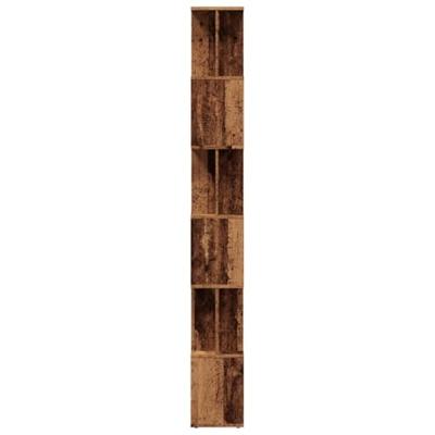 Boekenkast 80x24x192 cm bewerkt hout oud houtkleurig