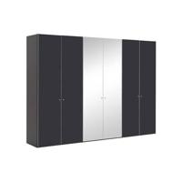 Goossens Kledingkast Easy Storage Ddk, Kledingkast 304 cm breed, 220 cm hoog, 4x draaideur en 2x spiegel draaideur midden - thumbnail