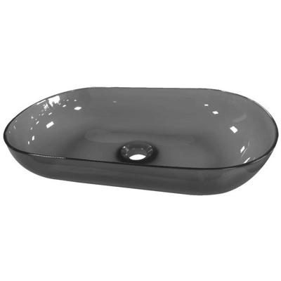 Waskom Best Design Opbouw 54x34x12 cm Resin Transparant Zwart