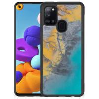 Samsung Galaxy A21s Gripcase Marble Blue Gold - thumbnail