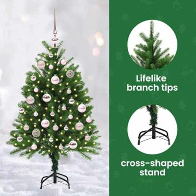 VidaXL Kerstboom met 150 led met standaard groen 120 cm pe