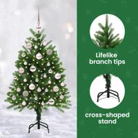 VidaXL Kerstboom met 150 led met standaard groen 120 cm pe - thumbnail
