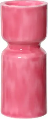 Decoris kandelaar ijzer deco 10.5x25.5cm roze