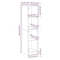 Hoge kast met glazen deuren 35x37x142 cm betongrijs - thumbnail