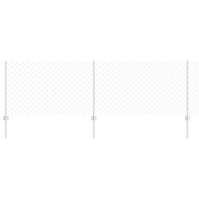 VidaXL Hek met paal zilver 0,8 x 10 m staal
