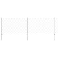 VidaXL Hek met paal zilver 0,8 x 10 m staal - thumbnail