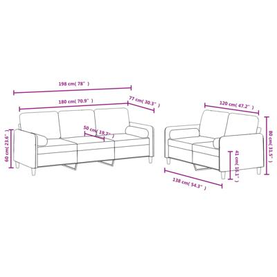 3-delige Loungeset met kussens fluweel donkergroen