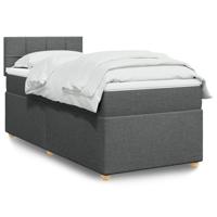 Boxspring met matras stof donkergrijs 140x190 cm - thumbnail