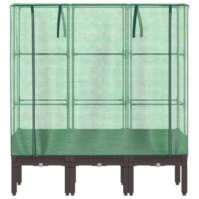 VidaXL Plantenbak verhoogd met kashoes 120x40x140 cm rattanlook