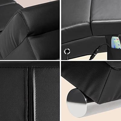 Ligbank Londen Zwart met Massage en Verwarmingsfunctie