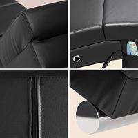 Ligbank Londen Zwart met Massage en Verwarmingsfunctie - thumbnail