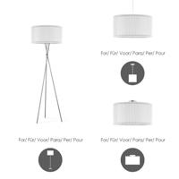 Papieren Gevouwen Lampenkap - Cilindrisch - White - ø50 x 25 cm - E27 fitting - Voor Staande Lamp - Ontworpen voor woonkamer en eetkamer - thumbnail