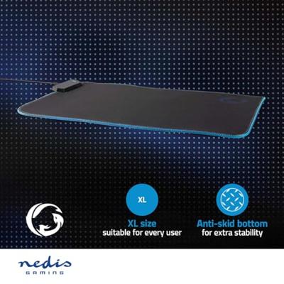 Nedis Gaming Muismat | Microfiber / Rubberen | Zwart - GMPDL110BK