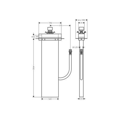 Hansgrohe sBox badrand- en tegelrand basisset