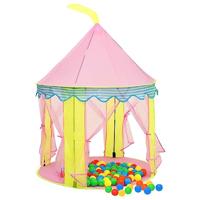 VidaXL Kinderspeeltent met 250 ballen 100x100x127 cm roze - thumbnail