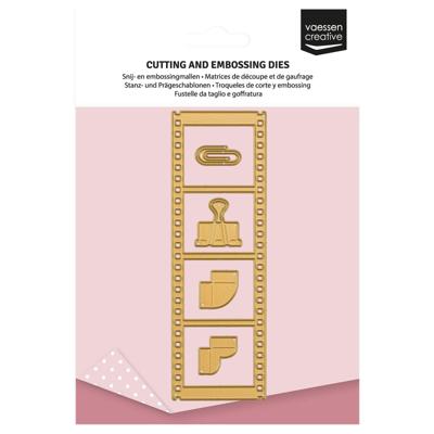 Vaessen Creative • mini snij- en embossingmallen vintage filmstrip 5st.
