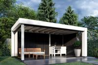 Trendhout Verona overkapping 510x335 cm Lariks/Douglas blank - Plat dak model rechts- Plat dak- Onbehandeld lariks Douglas hout- Trendhout - thumbnail