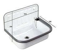 Uitstortgootsteen van Marcke Staal Met Stootrand Wit VM Go - thumbnail