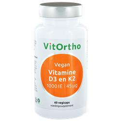 Vitamine D3 1000 IE en K2 45 mcg Vegan