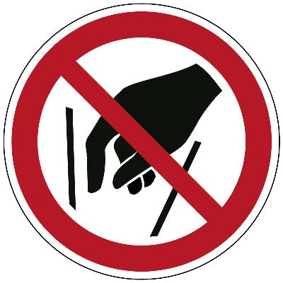 Verboden in vergaarbak te grijpen - Ø 200 mm - Sticker