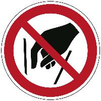 Verboden in vergaarbak te grijpen - Ø 200 mm - Sticker - thumbnail