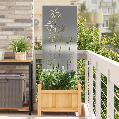 Tuin Privacy Screen Bloemen Zilver 50 x 140 cm Roestvrij staal Tuin Privacy Screen Bloemen Zilver 50 x 140 cm Roestvrij staal