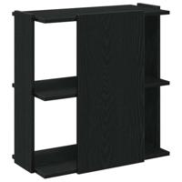 Boekenkast 3-laags 60x30x60 cm bewerkt hout zwart - thumbnail