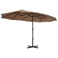 Parasol met aluminium paal 460x270 cm taupe - thumbnail