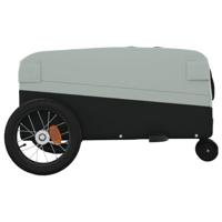 VidaXL Fietstrailer 30 kg ijzer zwart en grijs - thumbnail