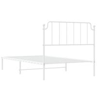 Bedframe met hoofdbord metaal wit 107x203 cm - thumbnail