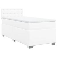 Boxspring met matras kunstleer wit 90x200 cm - thumbnail