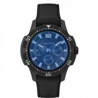 Nautica horlogeband NAPSDG003 Silicoon Zwart 22mm + zwart stiksel - thumbnail