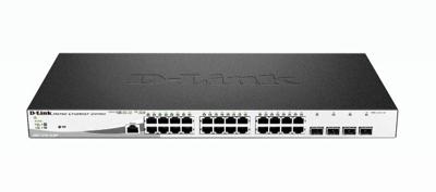 D-Link DGS-1210-28MP/E Managed Gigabit Switch (28 poorten, waarvan 24 x 10/100/1000 Mbit/s PoE poorten, 4 x glasvezel en Combo slots) - Alleen EU-netsnoer