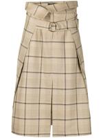 Eudon Choi paperbag-waist check skirt - NEUTRALS - thumbnail