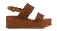Elvio Zanon Dames Sandalen in Leder (Cognac) - thumbnail