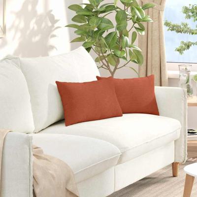 Sofa Kussens 2 pcs Rood-oranje 50 x 30 cm Katoen Stof