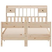 Bed met boekenkast zonder matras massief grenenhout 135x190 cm - thumbnail