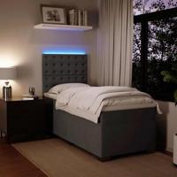 Boxspring met matras fluweel donkergrijs 90x200 cm - thumbnail