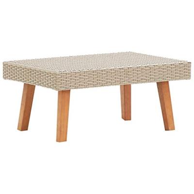 VidaXL 3-delige loungeset met kussens poly rattan beige