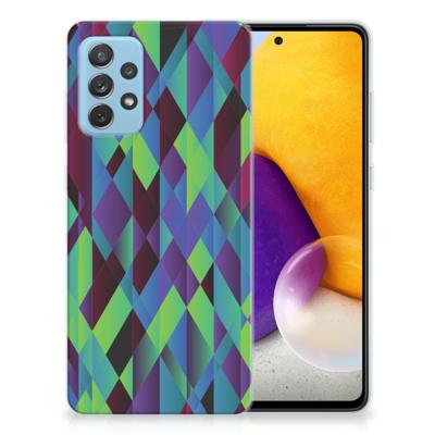 Samsung Galaxy A72 | TPU Hoesje | Abstract Green Blue